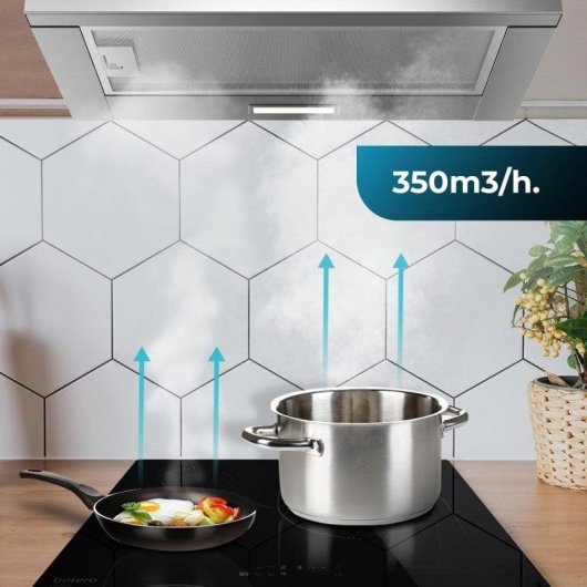 Campana extractora Cecotec Bolero Flux TLM 603500 Inox A Canalização/Recirculação 60cm LED inox