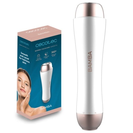 Depilatore Facciale Cecotec Bamba FaceCare Smooth Acciaio Inox IPX5 Tappo