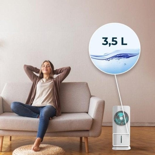 Cecotec Energysilence 3500 Cool Compact Smart Tragbares Verdunstungsklimagerät, 65 W, Weiß