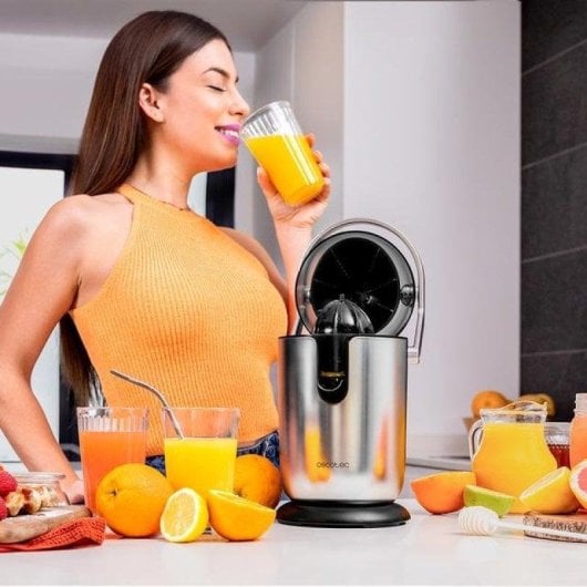 Espremedor Cecotec Xqueeze Bullet Pro 600W Braço Aço Inox Filtro Plástico