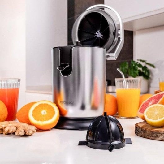 Espremedor Cecotec Xqueeze Bullet Pro 600W Braço Aço Inox Filtro Plástico
