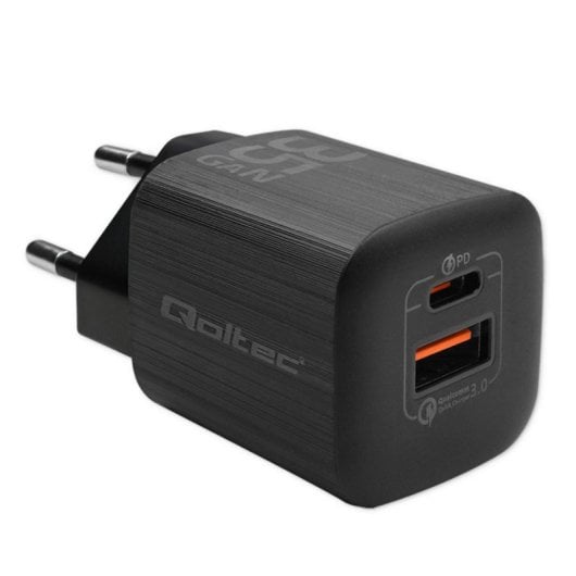 Fonte de Alimentacao Qoltec 35W Modelo 50764 Carregamento Rapido Ultra Charge Preto