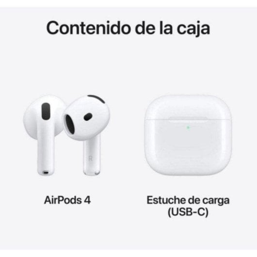 Auriculares Apple AirPods 4 Inalámbricos Bluetooth 5.3 para uso diario y deporte, audio espacial, USB-C, IP54 Blancos