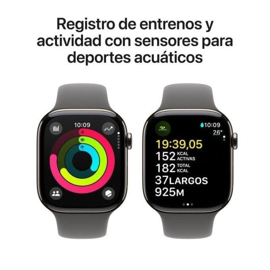Apple Watch Series 10 GPS + Cellular 46mm OLED Titanio Naturale Cinturino Grigio M/L IP6X