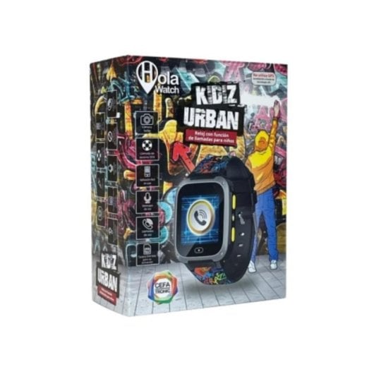 Cefa Toys Hola Watch Urban 2G 1,4" TFT Preto IP66 SOS Compatível Android iOS Crianças