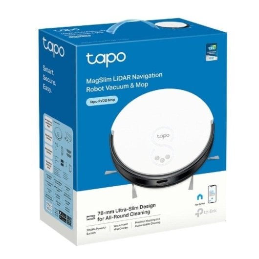 Saugroboter mit Wischfunktion TP-Link Tapo RV20 Mop Navigationsklasse LiDAR 2.700 Pa