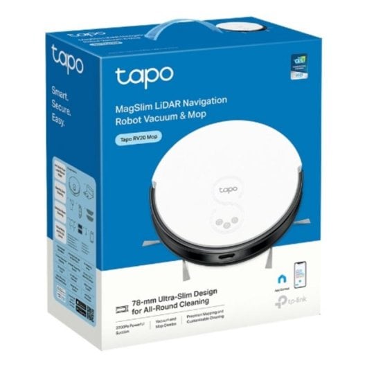 Saugroboter mit Wischfunktion TP-Link Tapo RV20 Mop Navigationsklasse LiDAR 2.700 Pa