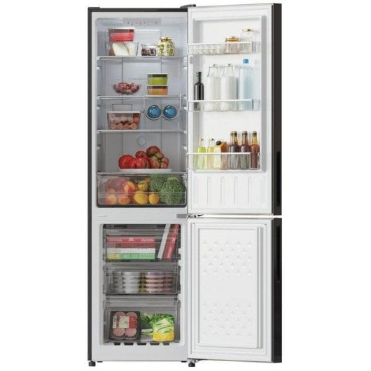 Frigorífico Combi Cecotec Bolero CoolMarket Combi 250 Black Glass E Total No Frost 180cm 250L E Preto Porta Reversível