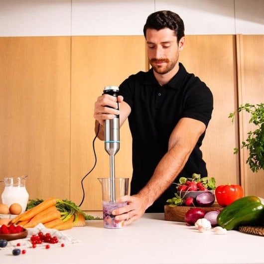 Frullatore ad immersione Cecotec Power Pulsar 2300MAX Cream&Crrush XL 2300W 4 Lame Acciaio Inox Set Accessori