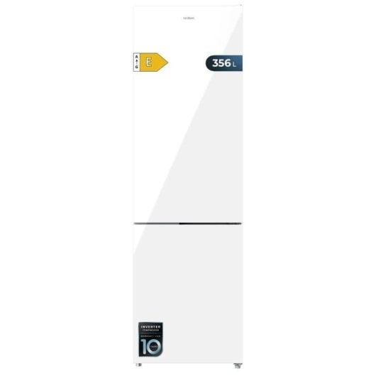Frigorifero Combi Cecotec Bolero CoolMarket Combi 356 White Glass E Total No Frost 200cm 356L E Bianco Display LED Fast Cooling