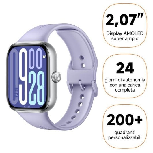 Xiaomi Redmi Watch 5 Bluetooth GPS 47,5mm AMOLED Violet Taille Unique Étanche 5ATM SpO2 Pulsomètre