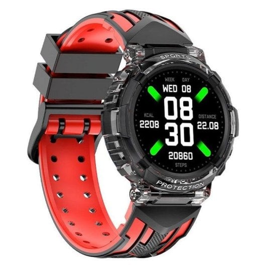 Cool Clever Bluetooth 45mm TFT Noir/Rouge Taille Unique Etanche IP67 Spo2 Pulsomètre Appels