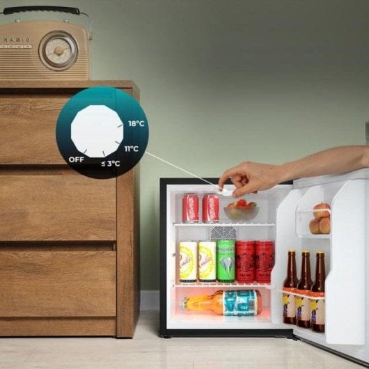 Frigorífico Mini Cecotec Bolero Coolmarket BC SD 47 Defrost 47L E Preto Silencioso Led