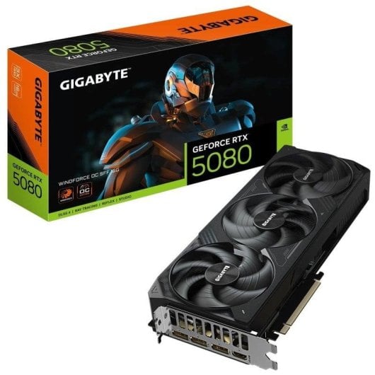 Carte Graphique Gigabyte GeForce RTX 5080 WINDFORCE OC SFF 16GB GDDR7 Reflex 2 RTX AI DLSS4