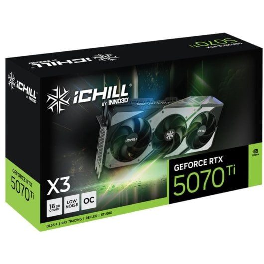 Tarjeta Gráfica Inno3D GeForce RTX 5070 Ti iChill X3 16GB GDDR7 Reflex 2 RTX AI DLSS4