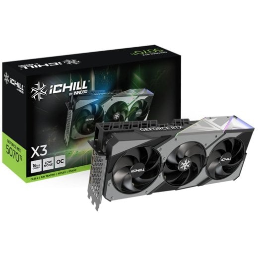 Tarjeta Gráfica Inno3D GeForce RTX 5070 Ti iChill X3 16GB GDDR7 Reflex 2 RTX AI DLSS4