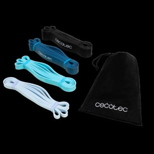 Fitnessband Cecotec DrumFit Power Band Set 4er-Set Latex 15-60 kg Blau/Schwarz