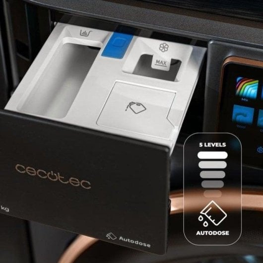 Máquina de Lavar Roupa Cecotec Bolero DressCode 9950 9 kg 1400rpm A Aço Autodosagem Ecrã Táctil