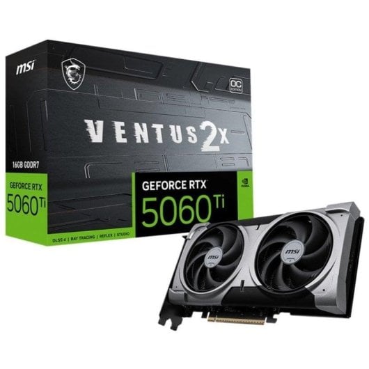 Tarjeta Gráfica MSI GeForce RTX 5060 Ti VENTUS 2X OC PLUS 16GB GDDR7 Reflex 2 RTX AI DLSS4