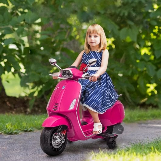 Aiyaplay icencia Vespa Moto Eléctrica Para Niños De +3 Años Con Rosa