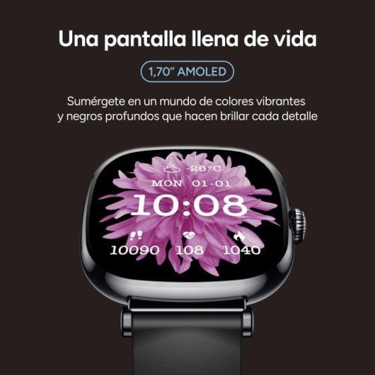 Ksix Smartwatch Iria Bluetooth 43mm AMOLED Noir Gris IP68 SpO2 Pulsomètre Appels