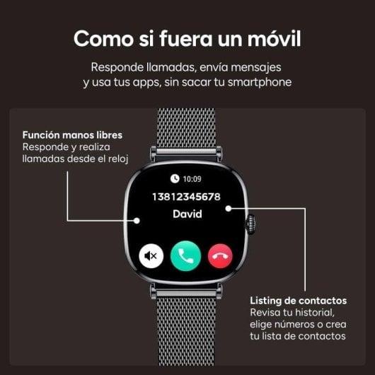 Ksix Smartwatch Iria Bluetooth 43mm AMOLED Noir Gris IP68 SpO2 Pulsomètre Appels