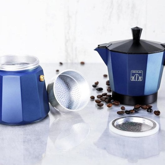 Cafeteira Italiana Cecotec Cumbia Mokclassic 900 Blue 550 ml 9 chávenas filtro inox segurança