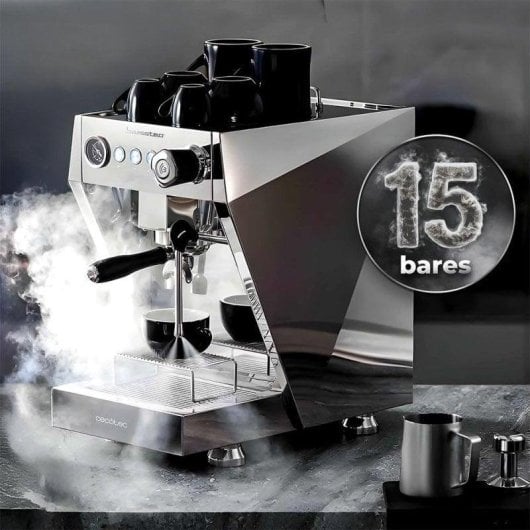 Cafeteira Profissional Cecotec Baristeo Brava 2,5L 15 bar duplo boiler 4 vaporizadores