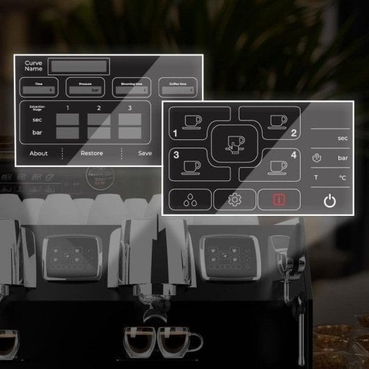 Cafeteira Espresso Comercial Cecotec Baristeo Regina 4 chávenas 9 bares LCD 5200W