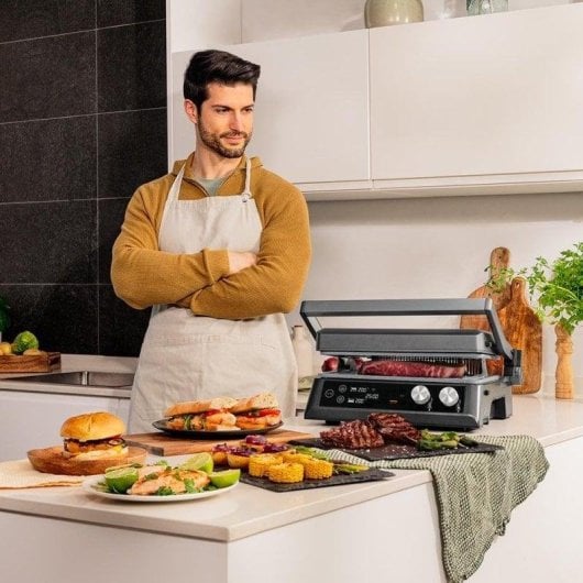 Elektrogrill Cecotec Rock'n'Grill Bistro 2400W Smokeless Edelstahl LED-Sonde