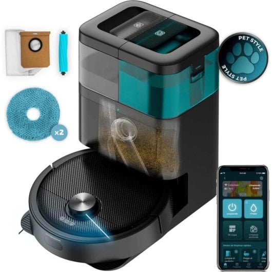 Robot Aspirador y Fregasuelos Cecotec Conga 15090 SpinArm Home&Wash con 8000 Pa y navegación láser