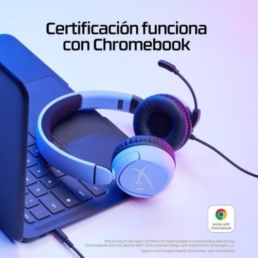 Auricolari HyperX Cloud Mini con cavo Jack 3,5 mm ANC Gaming Limitatore Volume Microfono Nero Lavanda