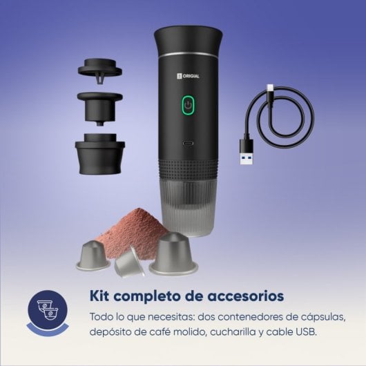 Origial BARISTAWAY BLACK Cafetera Espresso portátil 3 en 1 Negra