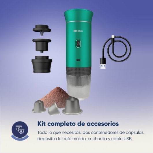 Origial BARISTAWAY OLIVE Cafetera Espresso portátil 3 en 1 Verde