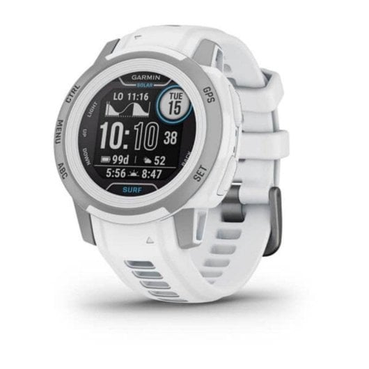 Garmin Instinct 2S Solar Surf Bluetooth GPS NFC 40mm MIP Boîtier Gris Correa Verte 10ATM SpO2 Cardio