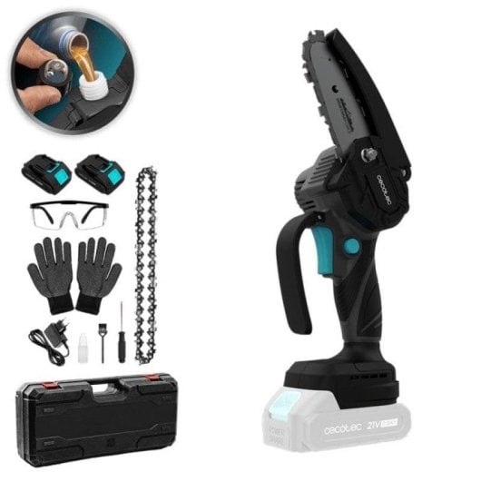 Mini Motosserra Cecotec MontanaForce 4000 Hand 21V 400W 2 Baterias Maleta