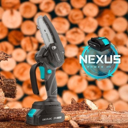 Mini Motosserra Cecotec MontanaForce 4000 Hand 21V 400W 2 Baterias Maleta