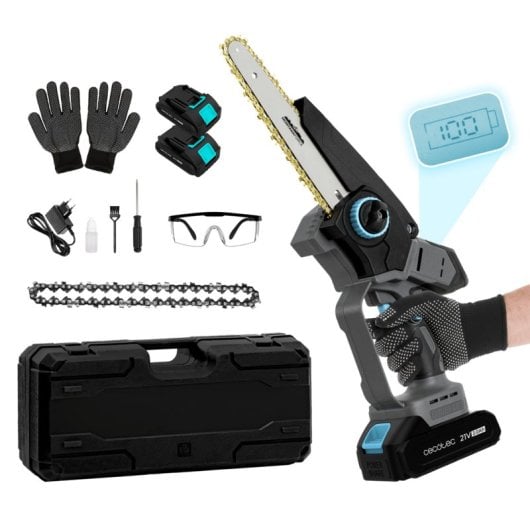 Akku-Kettensäge Cecotec MontanaForce 8000 Hand Brushless 8" 1100W 2x21V Digitalanzeige