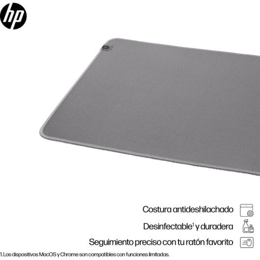HP 200 Alfombrilla de escritorio Desinfectable, Base Antideslizante, Resistente a salpicaduras, Gris