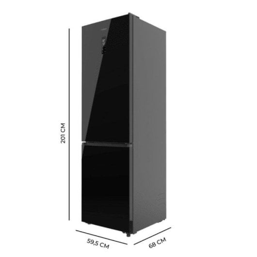 Frigorífico Combi Cecotec Bolero CoolMarket Total No Frost 201cm 456L C Cristal Negro
