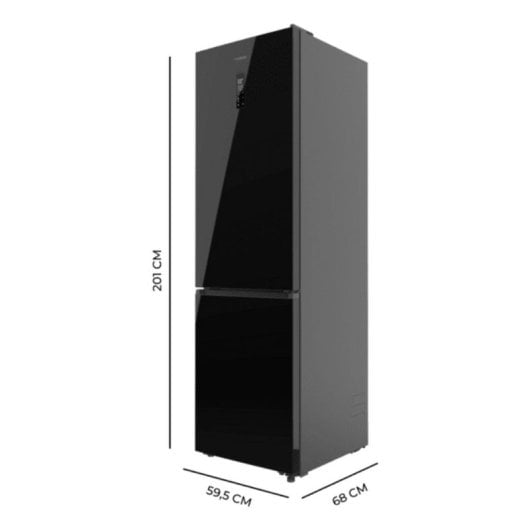 Frigorífico Combi Cecotec Bolero CoolMarket Total No Frost 201cm 456L C Cristal Negro