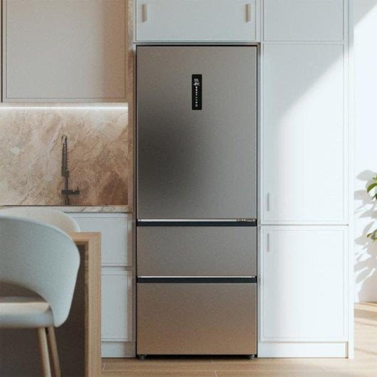 Frigorífico Cuatro Puertas Cecotec Bolero CoolMarket FD 420 Inox Total No Frost 185cm 420L E Inox