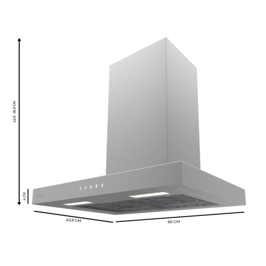 Campana extractora Cecotec Bolero Flux TT 604000 Ricircolo e condotto 60cm LED Inox
