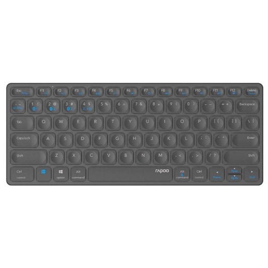 Teclado Rapoo E9600M Mini Bluetooth 5.0 Multimodo Negro Aluminio QWERTY