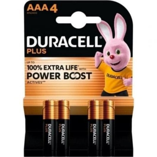 Batteria AAA Duracell Plus DPBLR3B4 Alcalina 1,5V Confezione 4 pezzi Power Boost