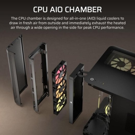 Boîtier Corsair AIR 5400 RS-R ARGB Verre Trempé Triple Chambre Noir