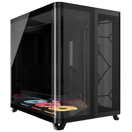 Boîtier en verre trempé triple chambre Corsair AIR 5400 LX-R Link RGB, noir