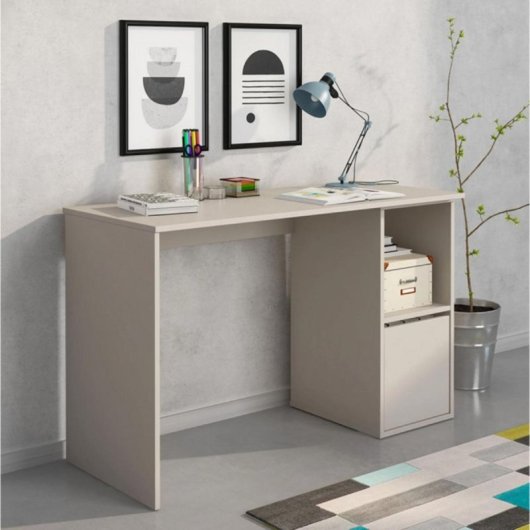 Escritorio New Aura con puerta y compartimento, superficie amplia, montaje sencillo