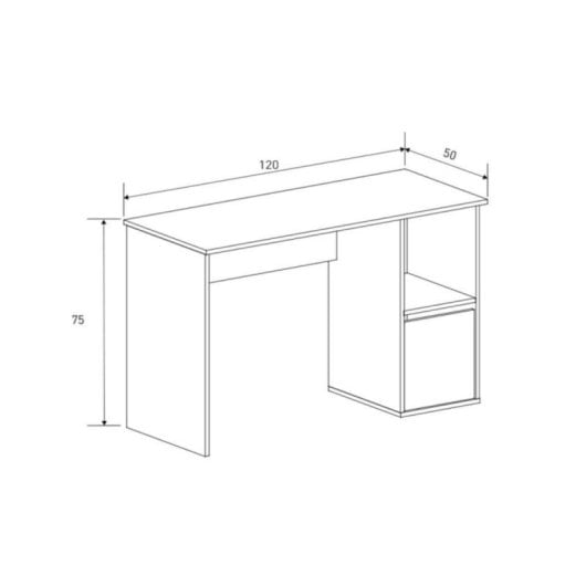 Escritorio New Aura con puerta y compartimento, superficie amplia, montaje sencillo