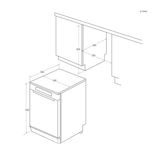 Máquina de Lavar Loiça Candy CF 3C7F0W 13 Conjuntos Classe C com Wi-Fi e Inverter